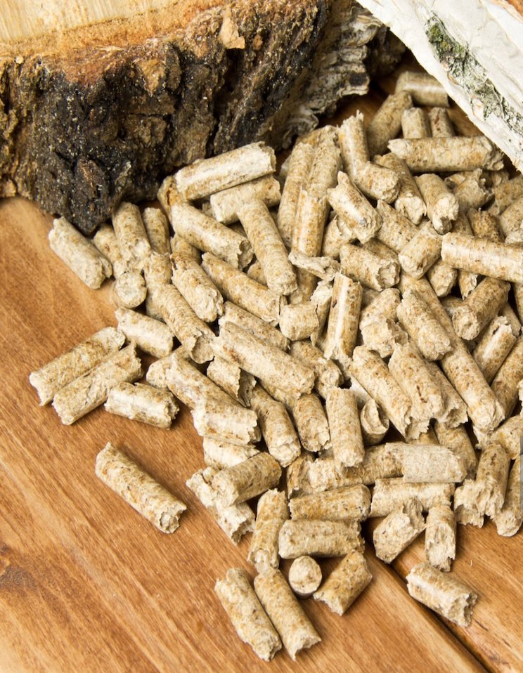 Wood pellets, birch. Biomass Pellets- cheap energy. The concept of biofuel production